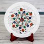 12" Lattice Marble Round Serving Plate Fine Marquetry Inlaid Gifts Decor H4616