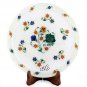 Gorgeous Round Marble Filigree Plate Marquetry Multi Inlay Arts Home Decor H4617