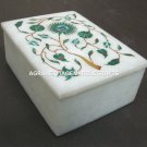 White Marble Jewelry Storage Box Malachite Inlay Floral Giving Tuesday Gifts E18 White Marble Jewelry Storage Box Malachite Inlay Floral Giving Tuesday Gifts E18