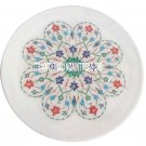 9" White Marble Round Dish Plate Rare Multi Stone Art Marquetry Inlay Decor Gift 9" White Marble Round Dish Plate Rare Multi Stone Art Marquetry Inlay Decor Gift