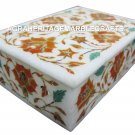 Marble Hakik Handmade Jewelry Box Trinket Pietra Dura Special Gift Decor H1873 Marble Hakik Handmade Jewelry Box Trinket Pietra Dura Special Gift Decor H1873