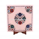 12" Marvelous Marble Custom Corner Table Top Floral Mosaic Inlay Home Decor M073 12" Marvelous Marble Custom Corner Table Top Floral Mosaic Inlay Home Decor M073