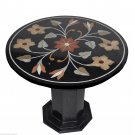 23" Black Marble Table Top Dining Handmade Mosaic Corner Table With Stand Arts 23" Black Marble Table Top Dining Handmade Mosaic Corner Table With Stand Arts