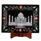 9''x6'' Marble Taj Mahal Replica Serving Tray Marquetry Inlay Decor Gifts H3649