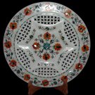 12" Marble Hakik Marquetry Gifts Plate Decor Lattice Work Mosaic Home Decor Art