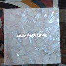 White Marble Center Square Top Table Seashells Stone Inlay Random Work Art H3317 White Marble Center Square Top Table Seashells Stone Inlay Random Work Art H3317
