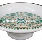 Marble Dry Fruit Bowl Malachite Floral Inlay Pietra Dura Kitichen Art Gifts H1402 Marble Dry Fruit Bowl Malachite Floral Inlay Pietra Dura Kitichen Art Gifts H1402