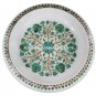 Marble Dry Fruit Bowl Malachite Floral Inlay Pietra Dura Kitichen Art Gifts H1402