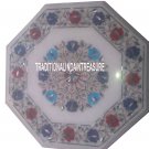15" Marble Coffee Table Top Multi Stone Marquetry Floral Inlaid Home Decorative