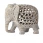 Marble Filligree Design Elephant Statue Soapstone Handcarved Gift Decor H4653