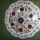 12" Marble Plate Handmade Hakik Floral Shape Marquetry Art Home Decor New Gifts 12" Marble Plate Handmade Hakik Floral Shape Marquetry Art Home Decor New Gifts