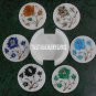 White Marble Tea Coaster Set Real Floral Art Inlay Malachite Mosaic Work Decor