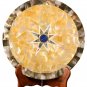 12" Black Marble Coffee Table Top Abalone Stone Home Garden Decor Marquetry Art