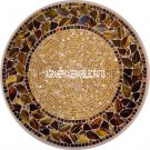 White Marble Round Table Top Pietradure Inlaid Mosaic Art Home Decorative H3241