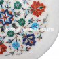 White Marble Round Plate Malachite Marquetry Gift Arts Floral Patio Decor H1283