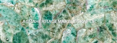 Exclusive Designer Marble Green Fluorite Precious Inlay Stone Center Decor H5605