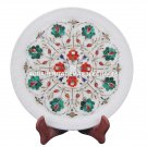 12" Marble Serving Dish Plate Rare Hakik Inlay Mosaic Marquetry Table Deco H1439 12" Marble Serving Dish Plate Rare Hakik Inlay Mosaic Marquetry Table Deco H1439