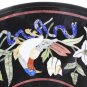 24" Black Table Top Coffee Birds Mosaic Handmade Marquetry Home Decorative Arts