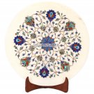 White Marble Plate Pauashell Pietra Dura Gemstone Inlay Kitchen Arts Decor H3577 White Marble Plate Pauashell Pietra Dura Gemstone Inlay Kitchen Arts Decor H3577