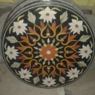 24" Black Marble Marquetry Coffee Dining Table Beautiful Mosaic Living Room Deco