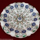 7" White Marble Dry Fruit Bowl Marquetry Gemstone Lapis Inlay Art Kitchen Decor 7" White Marble Dry Fruit Bowl Marquetry Gemstone Lapis Inlay Art Kitchen Decor