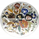 Marble Round Coffee Table Top Rare Inlay Mosaic Floral Arts Living Decor H951