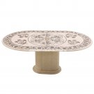 Exclusive Marble Dining Table Top Pauashell Inlay Work With Stand Decor E115