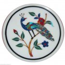 24" Marble Coffee Table Top Peacock Pietra Dura Handmade Home Decorative Arts 24" Marble Coffee Table Top Peacock Pietra Dura Handmade Home Decorative Arts