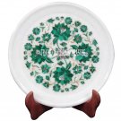 9" Marble Serving Plate Marquetry Real Malachite Floral Inlay Mosaic Decor Gift 9" Marble Serving Plate Marquetry Real Malachite Floral Inlay Mosaic Decor Gift