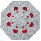 18" White Marble Table Top Semi Precious Handmade Mother of Pearl With Stand New 18" White Marble Table Top Semi Precious Handmade Mother of Pearl With Stand New