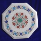 12" Marble Table Top Inlaid PietraDura Foral Stones Christmas Decorative Gifts 12" Marble Table Top Inlaid PietraDura Foral Stones Christmas Decorative Gifts