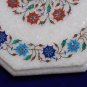 12" Marble Table Top Inlaid PietraDura Foral Stones Christmas Decorative Gifts