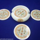 Marble Tea Coffee Coaster Set Hakik Inlay Work Floral Arts Mosaic Decor Gift Marble Tea Coffee Coaster Set Hakik Inlay Work Floral Arts Mosaic Decor Gift