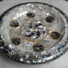 12" Marble White Dry Fruit Bowl Rare Seashell Stone Marquetry Table Decor Gifts 12" Marble White Dry Fruit Bowl Rare Seashell Stone Marquetry Table Decor Gifts