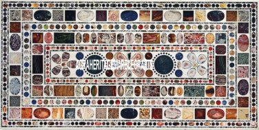 White Marble Dining Table Top Furniture Mosaic Arts Inlay Gem Home Decor H3247