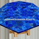 Marble Center Coffee Table Top Lapis Lazuli Gem Mosaic Inlay Patio Decor H2029