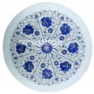 12" Marble White Round Dish Plate Marquetry Lapis Inlay Gemstone Art Decor Gifts 12" Marble White Round Dish Plate Marquetry Lapis Inlay Gemstone Art Decor Gifts