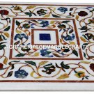 White Marble Coffee Table Top Hakik Stone Inlay Marquetry Hallway Decor H2979