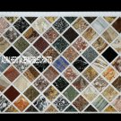Black Rare Marble Dining Table Top Multi Cubes Inlay Stone Garden Decor H3277