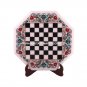 15" Marble Chess Coffee Side Table Top Marquetry Inlay Peacock Floral Arts M077