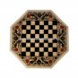 15" Marble Chess Coffee Side Table Top Marquetry Inlay Peacock Floral Arts M077