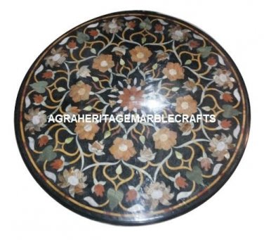 Marble Top Side Coffee Table Top Rare Inlay Mosaic Home Art Decor Furniture H910