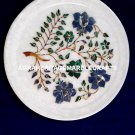 White Marble Lapis Malachite Serving Plate Inlay Stone Home Kitchen Decor H4082 White Marble Lapis Malachite Serving Plate Inlay Stone Home Kitchen Decor H4082