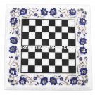 Marble Coffee Chess Table Top Mosaic Lapis Inlay Stone Mosaic Patio Decor H1453