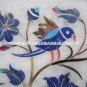 Marble Serving Tray Plate Lapis Gem Bird Art Inlaid Pietradure Home Decor H1445