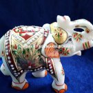 Decorative Marble Elephant Meenakari Creative Work Arts Occasional Gift H4200