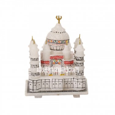 White Marble Taj Mahal Handmade Traditional Collectible Gifts Decorative H3554