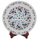 12" Marble Serving Dish Plate Mosaic Peacock Inlay Marquetry Table Decor H1437 12" Marble Serving Dish Plate Mosaic Peacock Inlay Marquetry Table Decor H1437