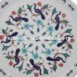 12" Marble Serving Dish Plate Mosaic Peacock Inlay Marquetry Table Decor H1437