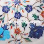 White Marble Plate Real Lapis Floral Mosaic Inlay Occasional Table Decor H1282